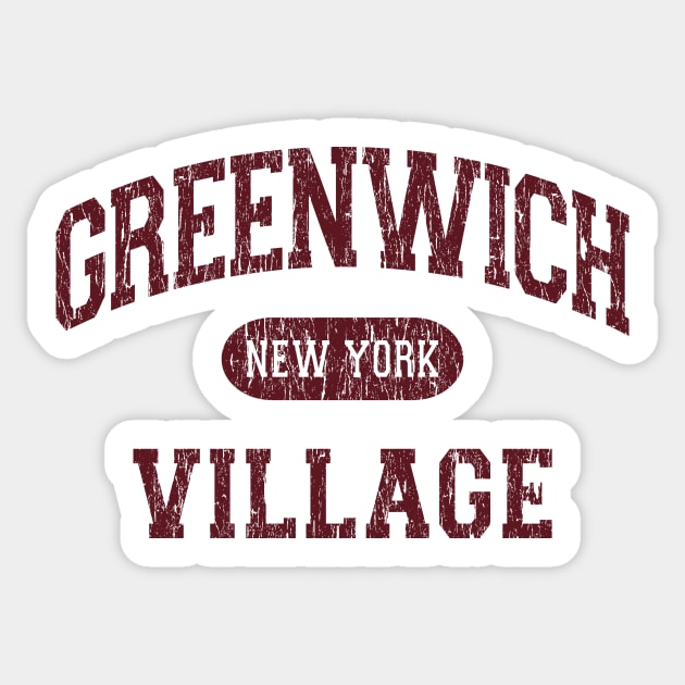 Greenwich Village NY Arch Distressed, Retro Print Sticker by FireflyCreative